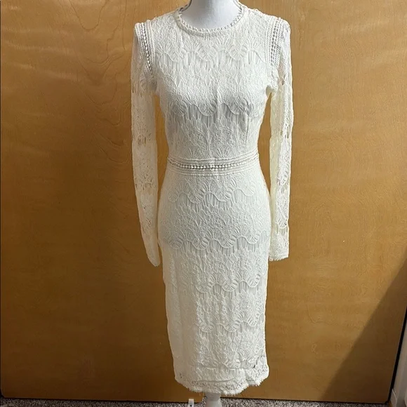 Love By Design | Dresses | Love X Design Off White Lace Long Sleeve Midi  Dress Size L | Poshmark